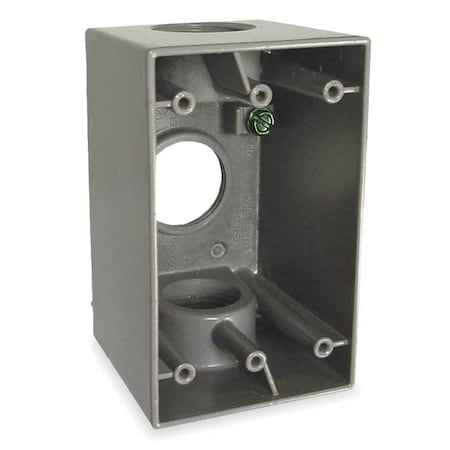 Weatherproof Electrical Box, 22.5 cu in, Single Gang Box Type, 1 Gang, Aluminum, Rectangular Shape MPN:5387-0