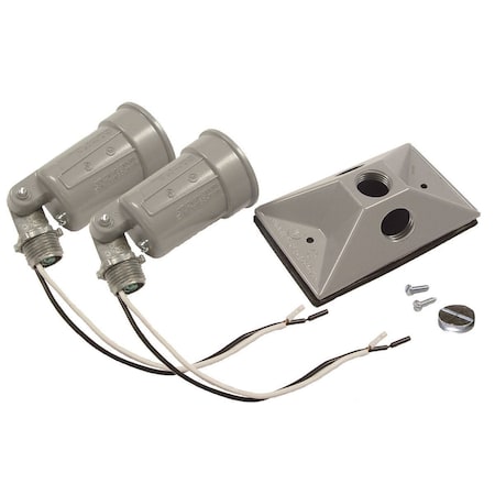 Weatherproof Cover, Single Gang Box Type, 3 Gang, Die-Cast Aluminum, Lampholder Cover Type MPN:5621-0