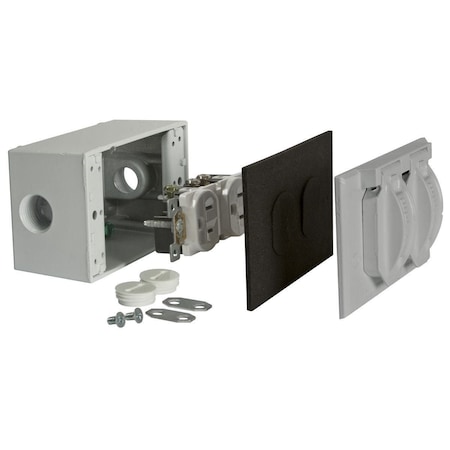 Weatherproof Cover, Single Gang Box Type, 3 Gang, Flip/Snap Cover Type MPN:5839-5WRTR