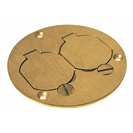 Box Cover, Floor Box Type, 1 Gang, Brass, Duplex Receptacle Cover Type MPN:6249