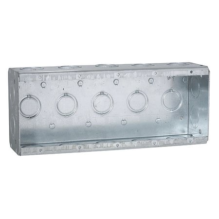 Electrical Box, 79.5 cu.in, Electrical Box Type, 5 Gangs, Steel, Rectangular Shape MPN:694