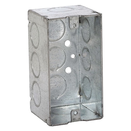 Electrical Box, 16.5 cu in, Wall Box Type, 1 Gang, Steel, Rectangular Shape MPN:8670