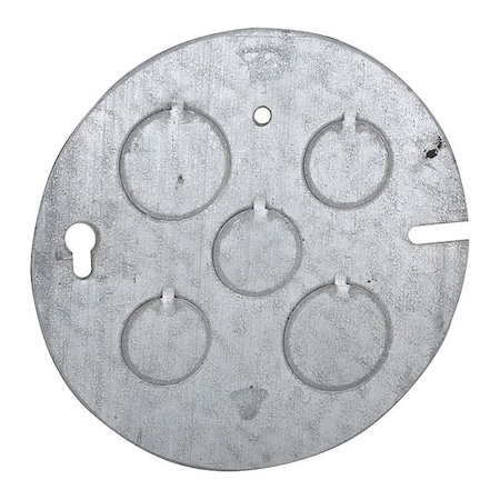 Electrical Box Cover, Round, Steel, Flat, KO Centered Cover MPN:890
