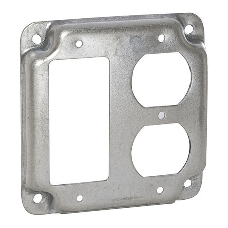 Box Cover, Square Box Type, 2 Gang, Steel, Duplex Receptacle Cover Type MPN:915C