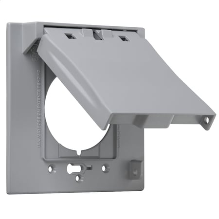 Box Cover, Outlet Box Type, 2 Gang, Aluminum, Flip and Snap Cover Type MPN:MX2150S