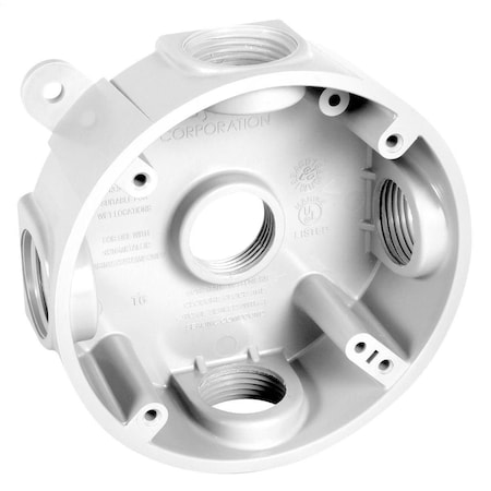 Electrical Box, 13.5 cu in, Round Box Type, Round Shape MPN:PRB57550WH