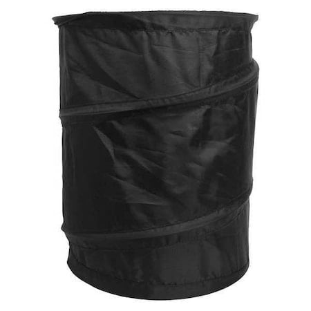 Round Collapsible Trash Can, Black, Polyester MPN:TRASH-BLA