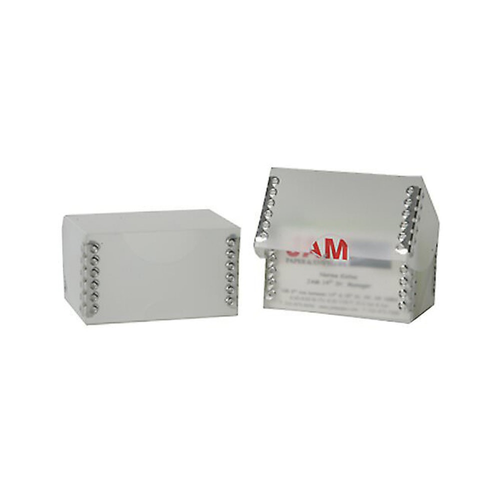 JAM Paper Business Card Box, 2 1/2inH x 4inW x 3/4inD, Clear MPN:9064CL