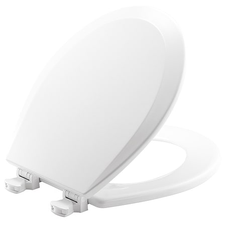 Toilet Seat With Cover, Enameld Wood, Round, White MPN:500EC-000