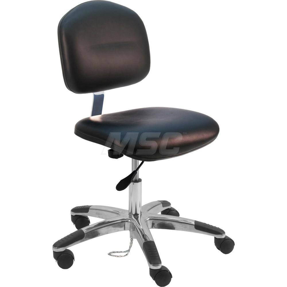 ESD Cleanroom Task Chair: Vinyl, Black MPN:LAS-DCR1-BK