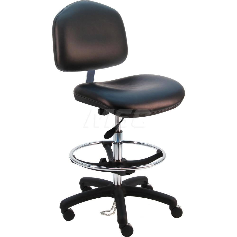 ESD Cleanroom Wide Task Chair: Vinyl, Black MPN:WNT-VCR1B-BK