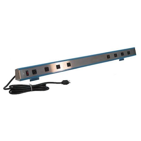 Outlet Strip, 8 5-15R, 5-15P, 9 ft., Gray MPN:S8-114