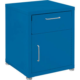 BenchPro™ Storage Cabinets 1 Drawer & 1 Door with Glides Steel Top Light Blue Frame LSC-DD2122-Light blue