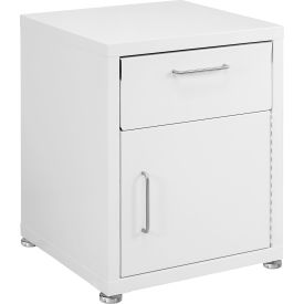 BenchPro™ Storage Cabinets 1 Drawer & 1 Door with Glides Steel Top White Frame LSC-DD2122-White