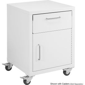 BenchPro™ Storage Cabinets 1 Drawer & 1 Door with Casters Steel Top White Frame LSCC-DD2122-White
