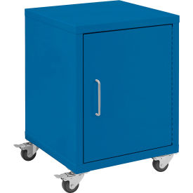 BenchPro™ Storage Cabinets 1 Door with Casters Steel Top Light Blue Frame LSCC-DO2122-Light blue