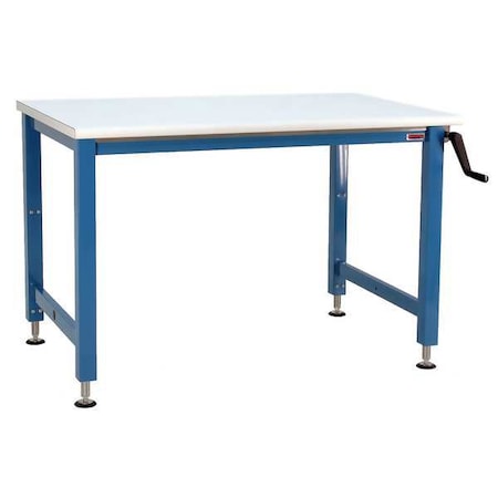 Hand Crank Workbench, Laminate, 60 in W, 30 in to 42 in Height, 1, 000 lb, Straight MPN:AMF3660