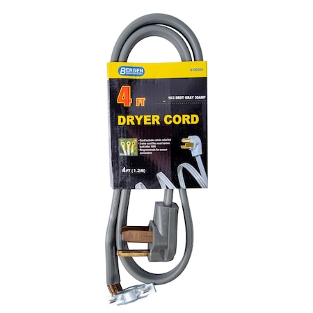 Appliance Power Cord 4FT.3-Wire Clothes MPN:D100304