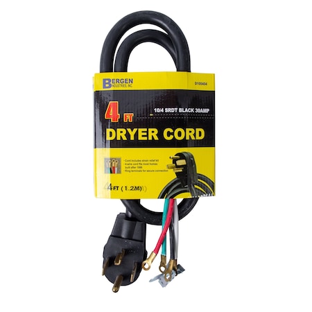 Appliance Power Cord 4FT.4-Wire Clothes MPN:D100404