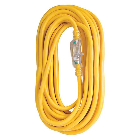 SJTW Extension Cord, 12 AWG, Outdoor, 12/3, 1 Outlets, Yellow, Vinyl, 100 ft MPN:OC100123LT