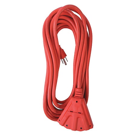 SJTW Extension Cord, 14 AWG, Outdoor, 14/3, 3 Outlets, Orange, Vinyl, 25 ft MPN:OC251433T