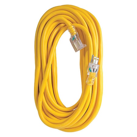 SJTW Extension Cord, 12 AWG, Outdoor, 12/3, 1 Outlets, Yellow, Vinyl, 50 ft MPN:OC50123LT