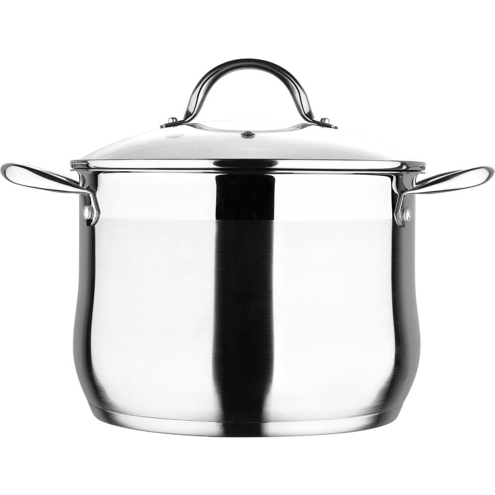 Bergner Stainless-Steel Induction-Ready Dutch Oven With Lid, 8 Qt, Stainless Steel MPN:BGUS10108STS