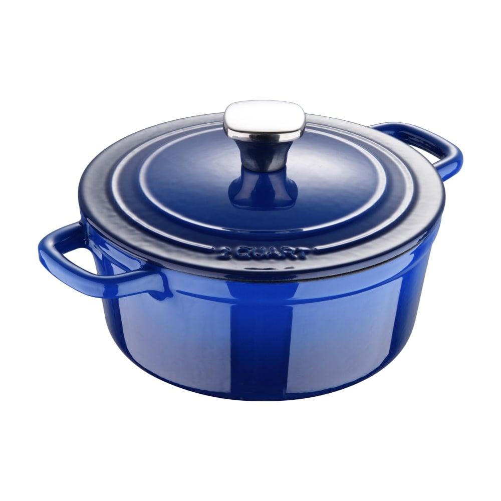 Masterpro Bergner 2-Quart Iron Dutch Oven With Lid, Blue MPN:MPUS16320BLU