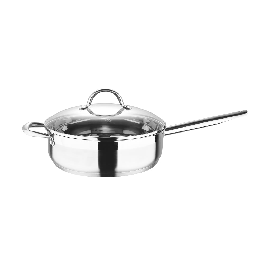 Bergner Stainless-Steel Induction-Ready Saute Pan With Helper Handle And Lid, 5 Qt, Stainless Steel MPN:BGUS10110STS