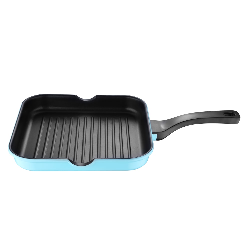 Bergner Aluminum Grill Pan, 11in, Retro Blue MPN:BGUS14003BLU