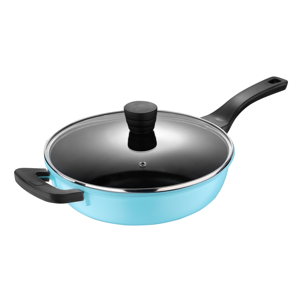 Bergner Covered Saute Pan, 11in, 4 Qt, Retro Blue MPN:BGUS14005BLU