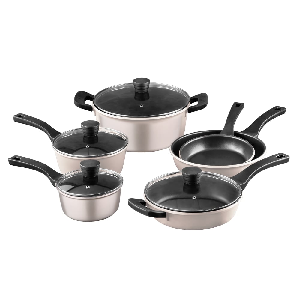 Bergner 10-Piece Aluminum Cookware Set, Champagne MPN:BGUS14008CHP