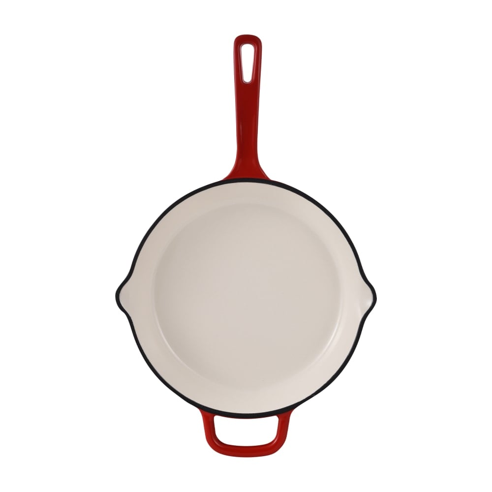 Masterpro Bergner Iron Fry Pan With Helper Handle, 10in, Red MPN:MPUS16323RED
