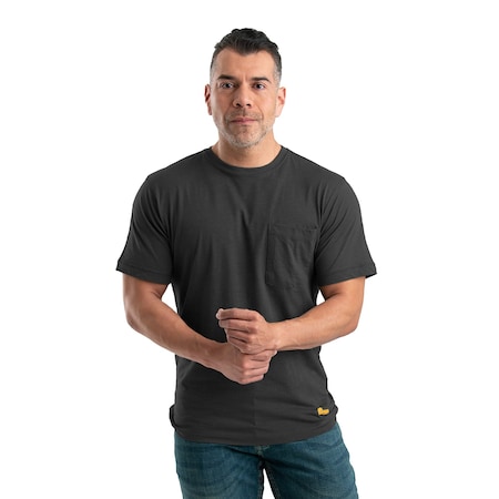 Performance Short Sleeve Pocket Tee, XL, 60% Cotton / 40% polyester Jersey, Black, XL MPN:BSM38