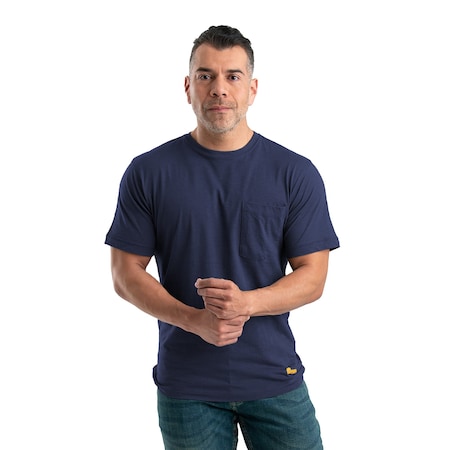Performance Short Sleeve Pocket Tee, 6XL, 60% Cotton / 40% polyester Jersey, NAVY, 6XLT MPN:BSM38