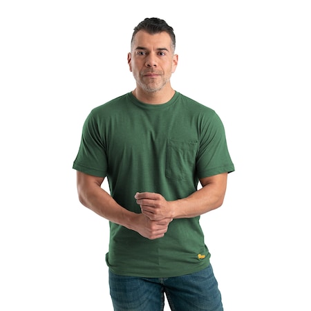 Performance Short Sleeve Pocket Tee, 2XL, 60% Cotton / 40% polyester Jersey, Pine, 2XL MPN:BSM38