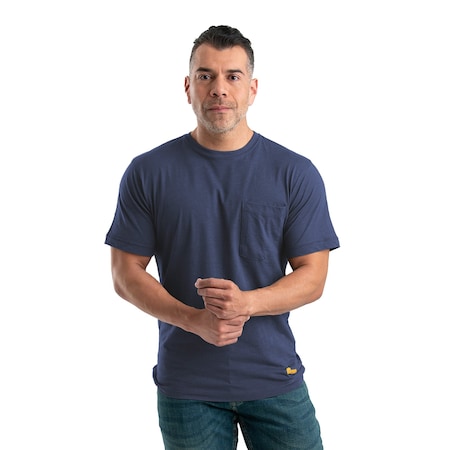 Performance Short Sleeve Pocket Tee, 2XL, 60% Cotton / 40% polyester Jersey, Space Blue, 2XLT MPN:BSM38