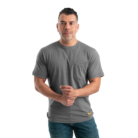 Performance Short Sleeve Pocket Tee, 6XL, 60% Cotton / 40% polyester Jersey, Slate, 6XL MPN:BSM38