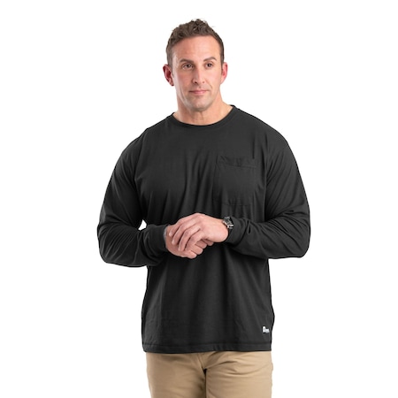 Performance Long Sleeve Pocket Tee, L, Black, LT MPN:BSM39