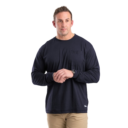 Performance Long Sleeve Pocket Tee, 3XL, NAVY, 3XLT MPN:BSM39