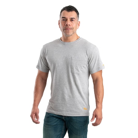 Performance Short Sleeve Pocket T-Shirt, 88% cotton 12% polyester jersey, Grey, XLT MPN:BSM76