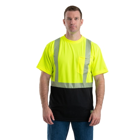 Hi-Vis Color Block T-Shirt, polyester birdseye mesh, Yellow, 6XLT MPN:HVK017