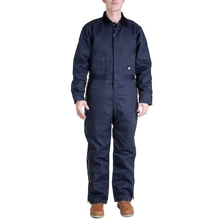Coverall, Deluxe, Insulated, Twill, M, Reg, Navy, Size M MPN:I414