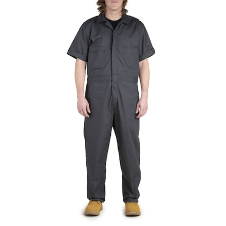 Coverall, Poplin, Short Sleeve, 4XL, Tall, Charcoal, Size 4XLT MPN:P700