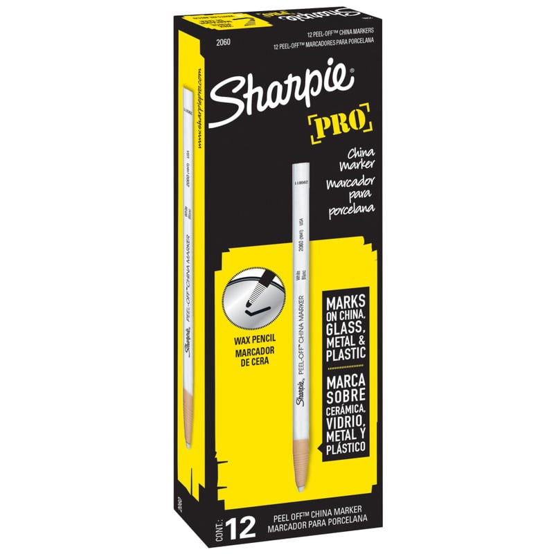 Sharpie Peel-Off China Markers, White, Pack Of 12 (Min Order Qty 6) MPN:2060