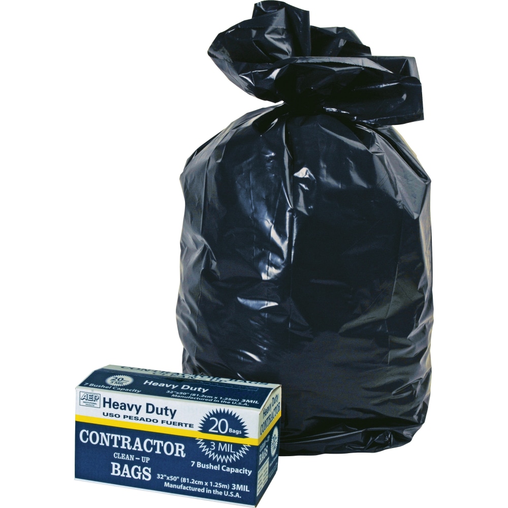 Webster Contractor - Trash bag - 65.3 gal - black - pack of 20 MPN:0186470