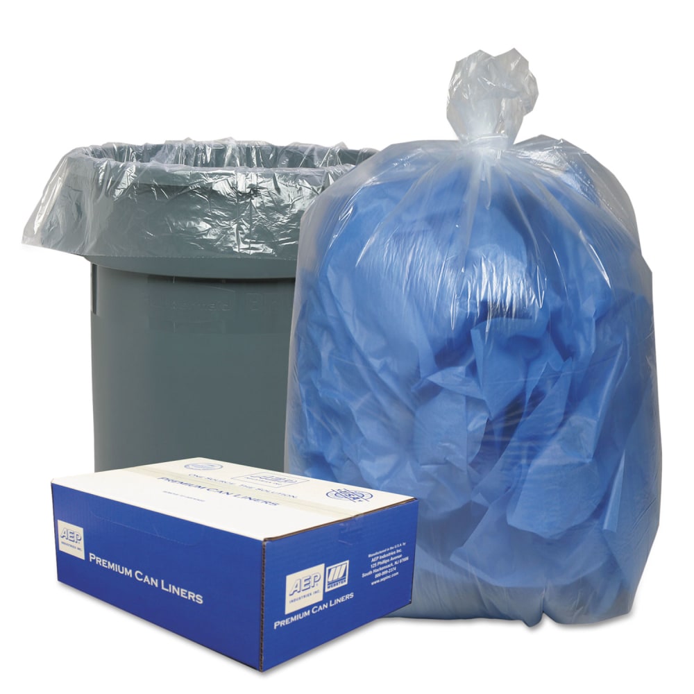 Classic Clear Linear Low-Density Can Liners, 33 gal, 0.63 mil, 33in x 39in, Clear, 25 Bags/Roll, 10 Rolls/Carton MPN:1507129