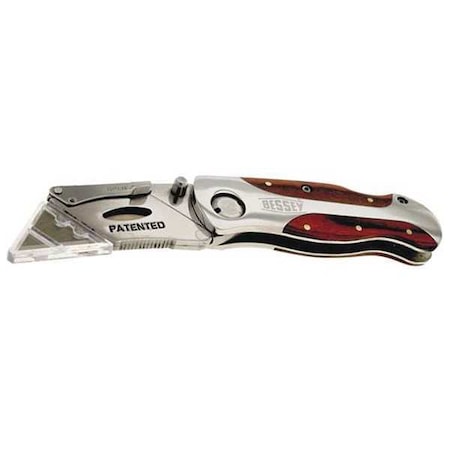 Folding Utility Knife, Wood, 6-1/4