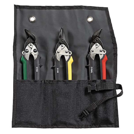 Aviation Snip Set, Left/Right/Straight, 7 1/4 in, Steel MPN:D15-SET