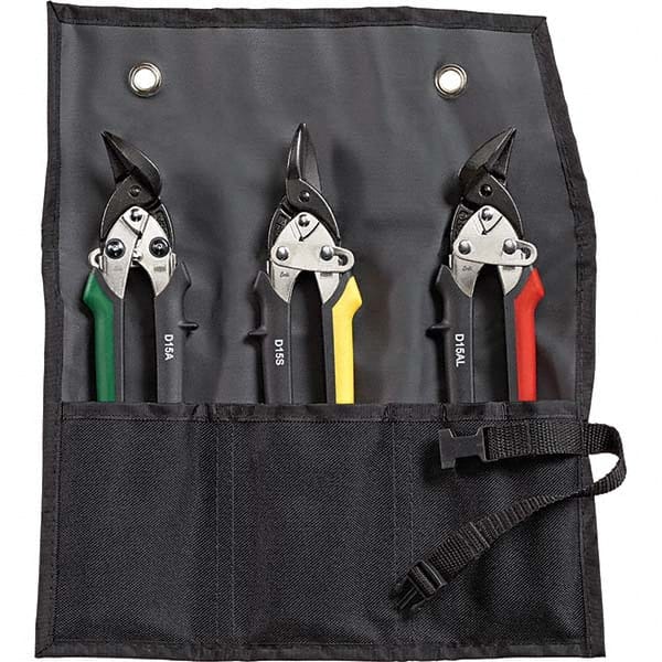 Snip & Shear Sets, Set Type: Aviation Snip Set , Handle Color: Red, Green, Yellow , Number Of Pieces: 3  MPN:D15-Set
